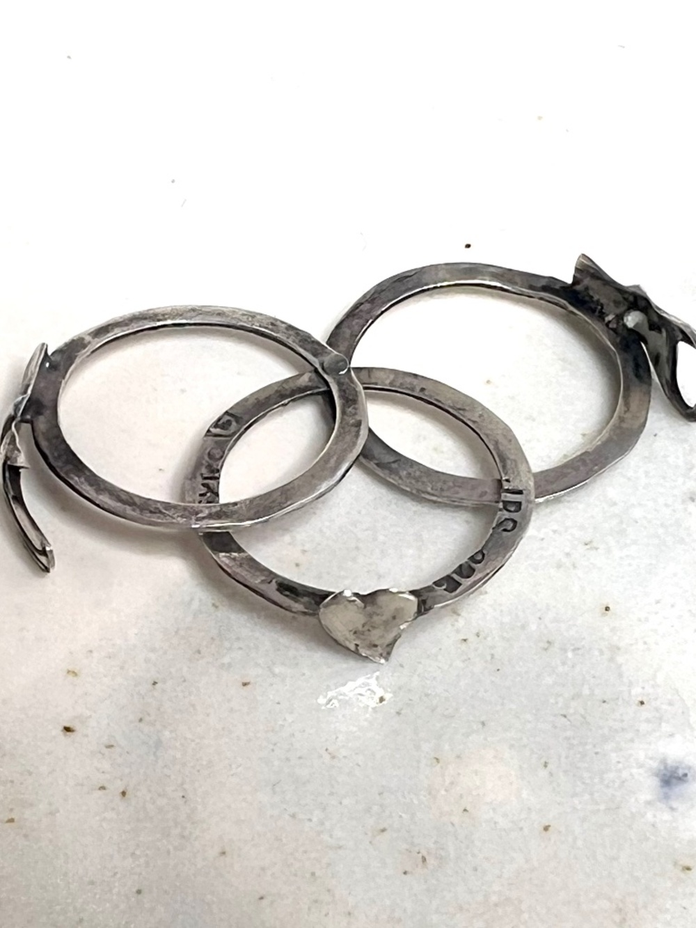 Vintage Mexican Sterling Silver Fede Gimmel Ring, Interlocking Hands Puzzle Band